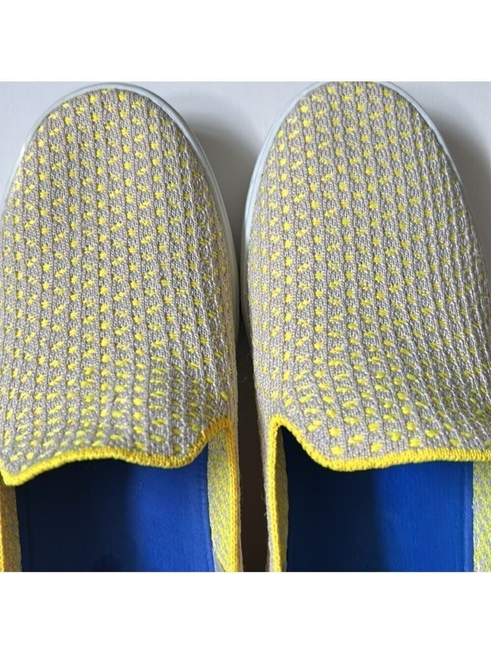 Rothy’s Women’s Lemon Yellow Honeycomb Slip On Sneakers - Picture 10 of 12